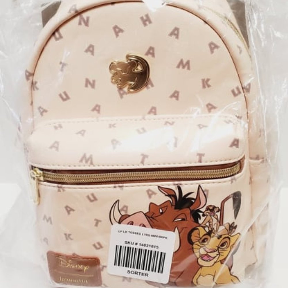Loungefly Disney Lion King Mini Backpack Hakuna Matata Simba Timon Pumbaa Bag - Picture 5 of 8